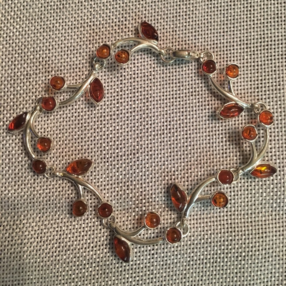 Amber and Silver  Bracelet 🍂